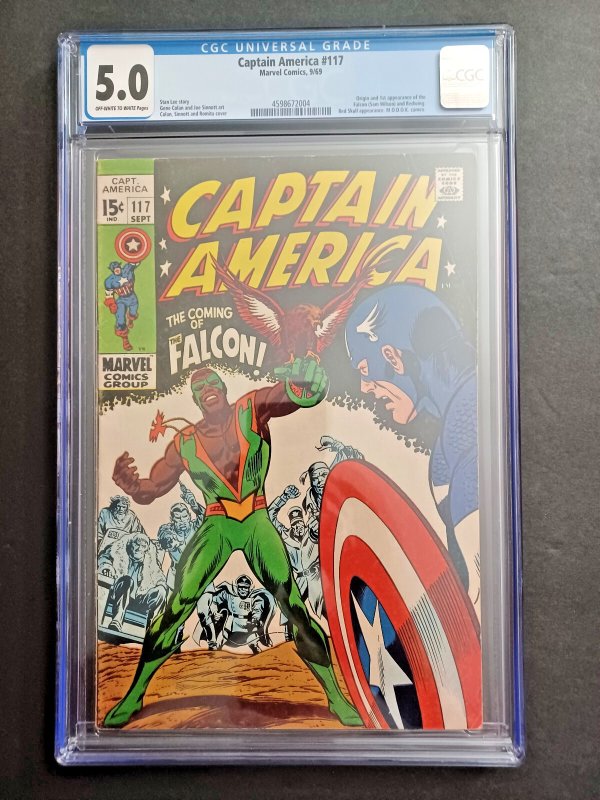 Captain America #117 - 1st appearance Falcon - KEY - 1969 - CGC 5.0