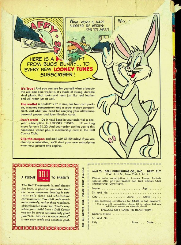 Looney Tunes #184 (Feb 1957, Dell) - Good