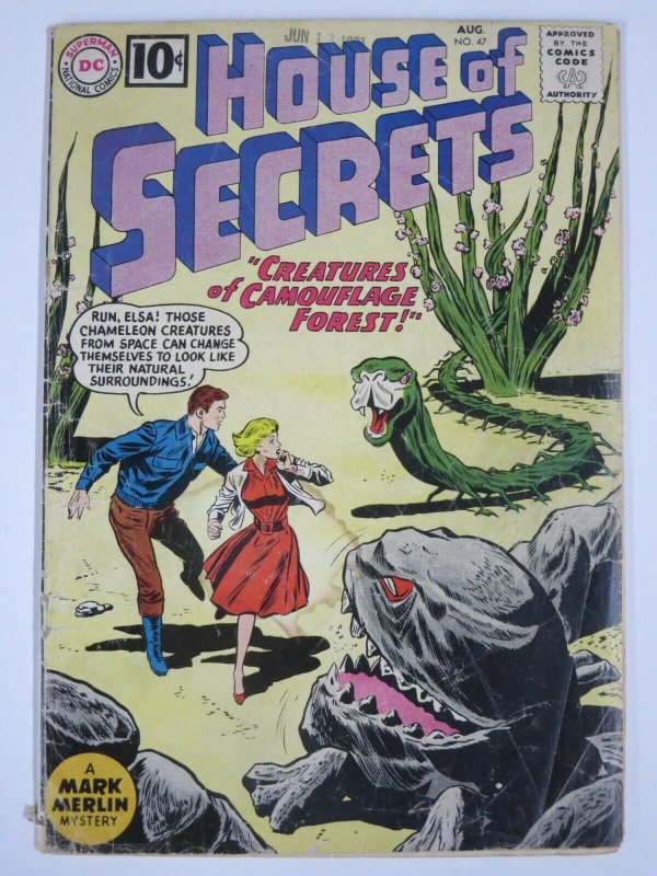 HOUSE OF SECRETS #47 (DC,8/1961) GOOD (G) tape on spine.