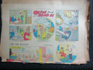 1940's GRIN AND BEAR IT 16x11 Newspaper Comic Strip LOT F of 12 VG-/VG+