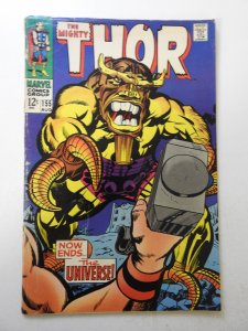 Thor #155 (1968) GD Condition 1 1/2 in spine split, cover detached