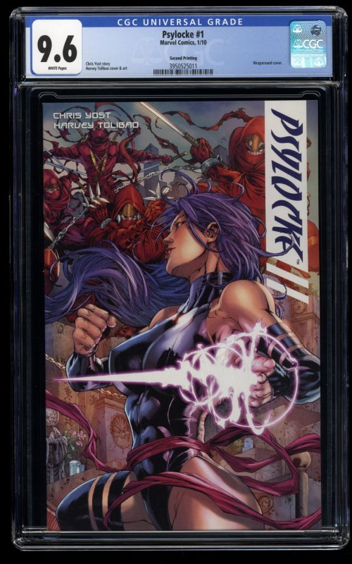 Psylocke #1 CGC NM+ 9.6 2nd Print Tolibao Variant 1st Solo Title (2010)