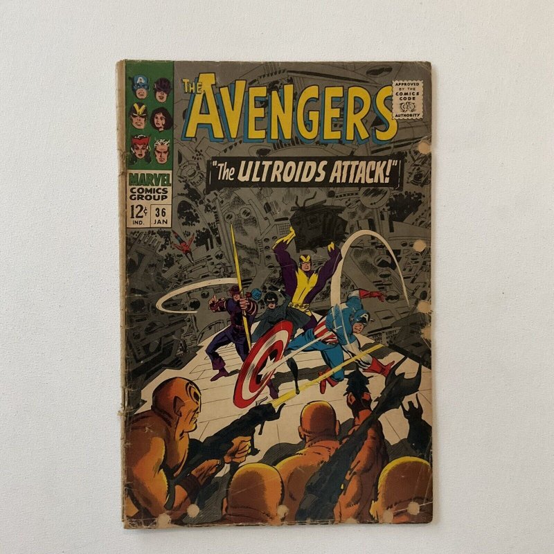 Avengers 36 Gd- Good- 1.8 Hole Punches Marvel 1966