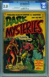 Dark Mysteries #1 CGC 3.0 1951-SKULL cover-Wally Wood-1163277006