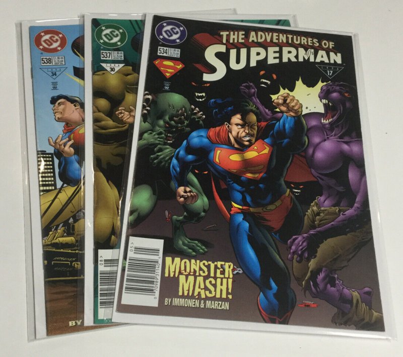 Adventures Of Superman 524 537 538 Nm- Near Mint- DC Comics