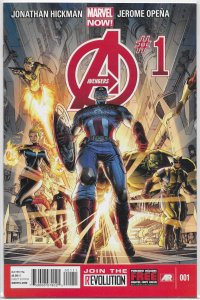 Avengers (vol. 5, 2013) #  1 NM (Marvel Now) Hickman/Opena, Captain America