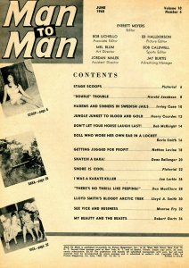 Man To Man Magazine June 1960-VIOLENT WOLF ATTACK-GIRL FIGHT ART VG