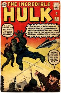 INCREDIBLE HULK #3-comic book-1962-ORIGIN ISSUE-JACK KIRBY-MARVEL KEY