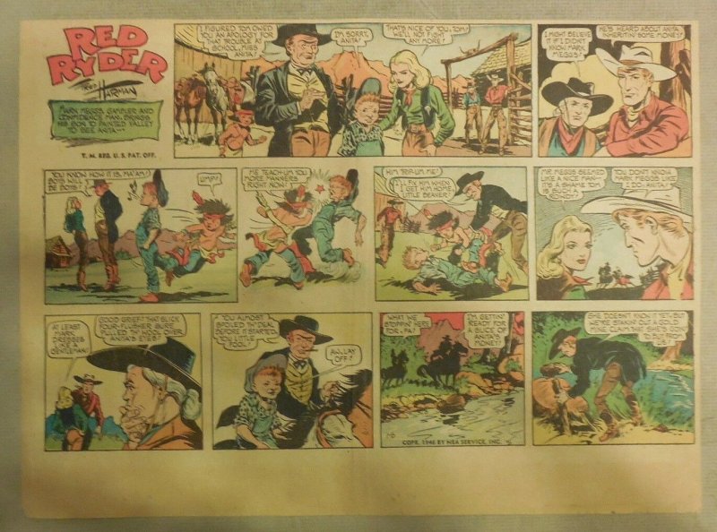 Red Ryder Sunday Page by Fred Harman from 1/6/1946 Half Page Size! 