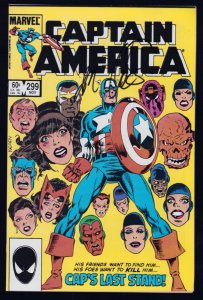 Captain America #299 - Paul Neary Cover. Signed by J.M. DeMatteis (9.0) 1984