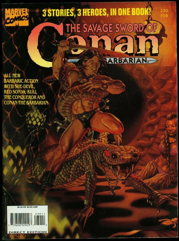 The Savage Sword of Conan #230 1995- Rare late issue- Marvel Magazine VF