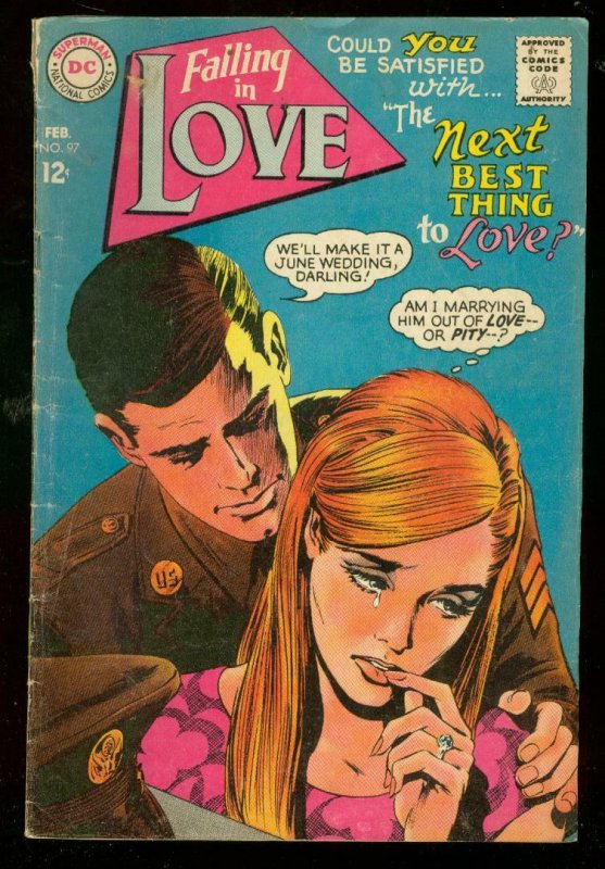 FALLING IN LOVE #97 1968-DC ROMANCE COMICS-MILITARY HOT VG