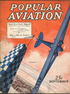 Popular Aviation 9/1931-air racing pulp cover-WWI air war story-info-VG