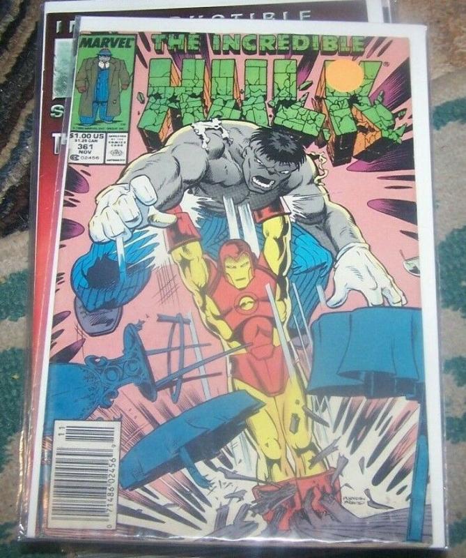 Incredible Hulk  # 361 Nov 1989 Marvel joe fixit grey hulk +ironman vegas