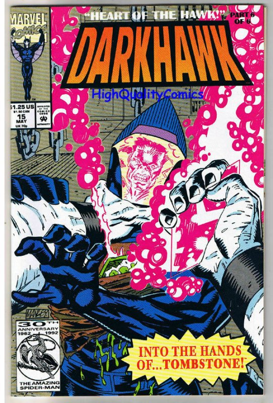 DARKHAWK #15, NM+, TombStone, Mike Manley, Marvel, 1991, more in store