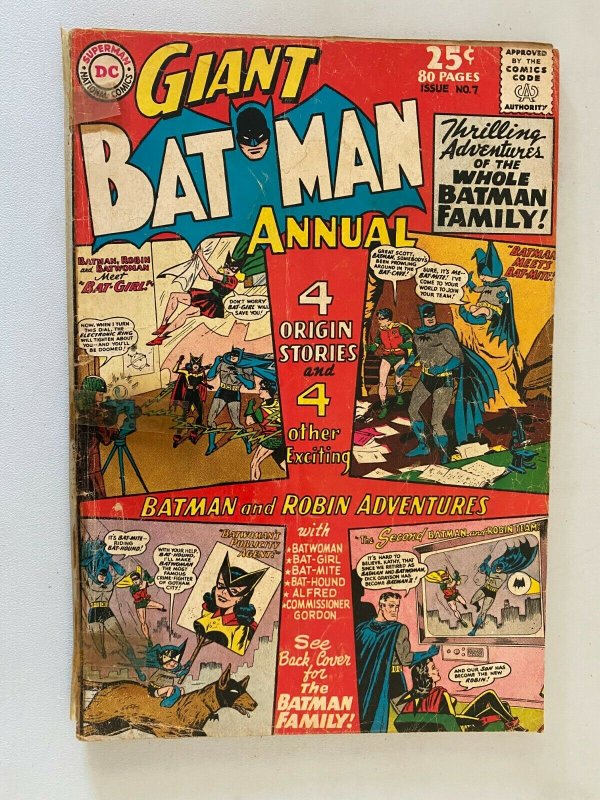 Batman Annual #7 1.5 FR GD cover detached & tape on spine (1964)