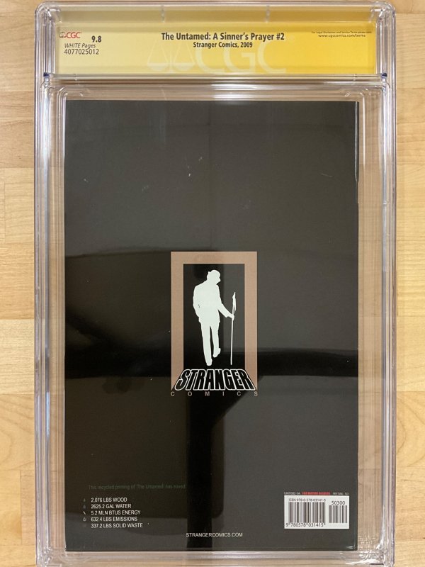 The Untamed: A Sinner's Prayer #2 (2011) CGCSS 9.8 Signed by Cozine, Jon...