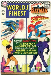 WORLDS FINEST #166 1966-DC COMICS-BATMAN-SUPERMAN-JOKER G/VG