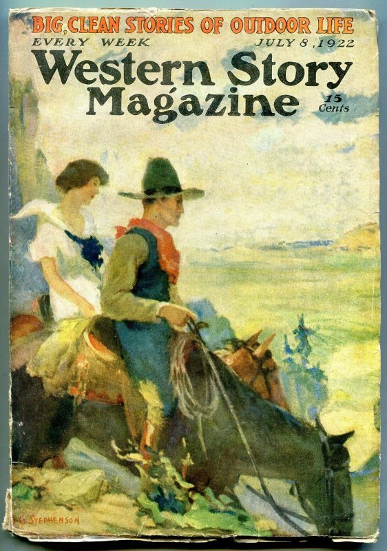 Western Story Magazine Pulp July 8 1922- Stephenson cover VG