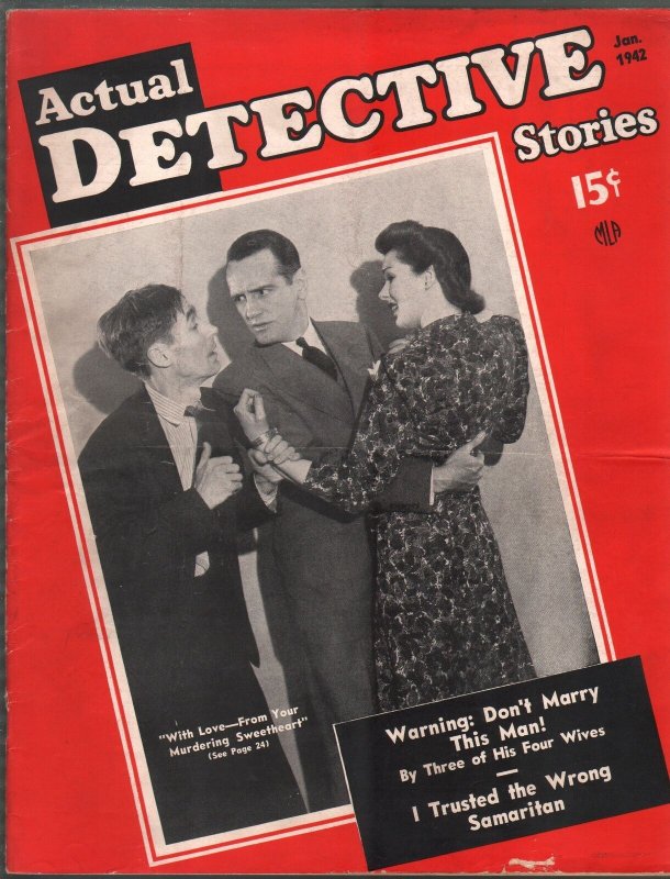 Actual Detective 1/1942-crime-mystery-horror-pix-pulp thrills-WWII-VG