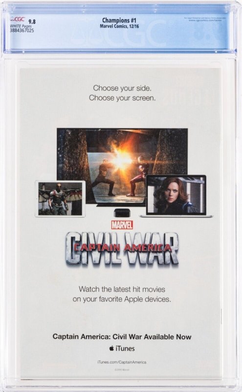 Champions #1 CGC 9.8 (2016) Ms Marvel, Spider-Man, Nova, Hulk, Vision new lineup