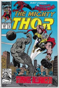 Thor   vol. 1   #447 VF Spider-Man, Absorbing Man, DeFalco/Frenz