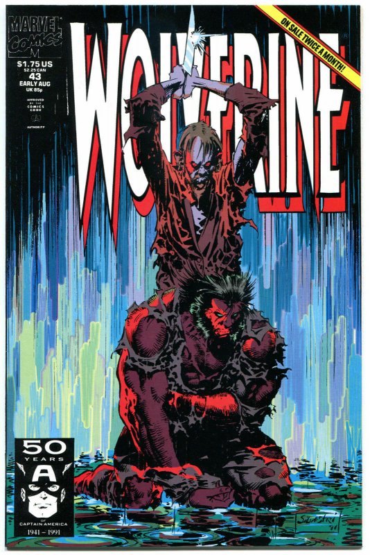 WOLVERINE #43, NM+, Silvestri, 1988, X-men, Sabretooth, more in store