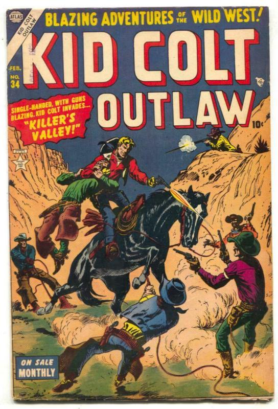 Kid Colt Outlaw #34 1954- Russ Heath- Black Rider FN-
