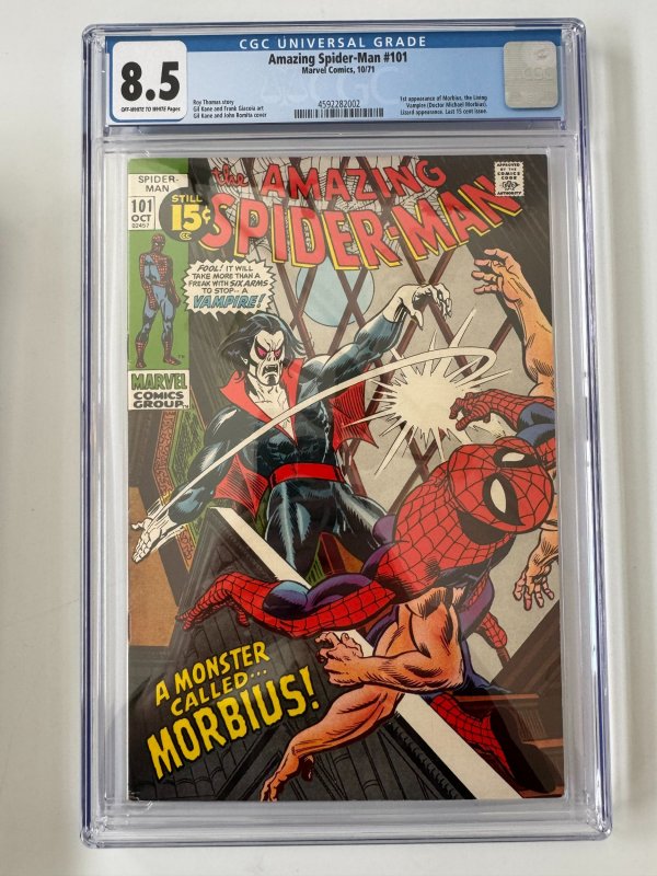 Amazing Spider-Man #101 CGC 8.5 - 1st Appearance of Morbius  | Marvel (1971)