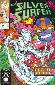 Silver Surfer #57 - Infinity Gauntlet X-Over! Thanos - 1991 (Grade 8.0) WH