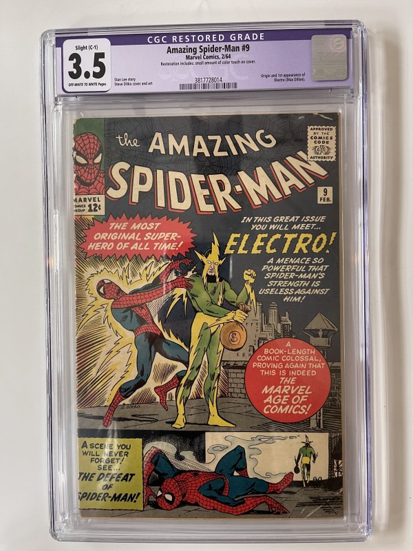 Amazing Spider-Man #9 CGC Comics 3.5 1st App. of Electro – Marvel