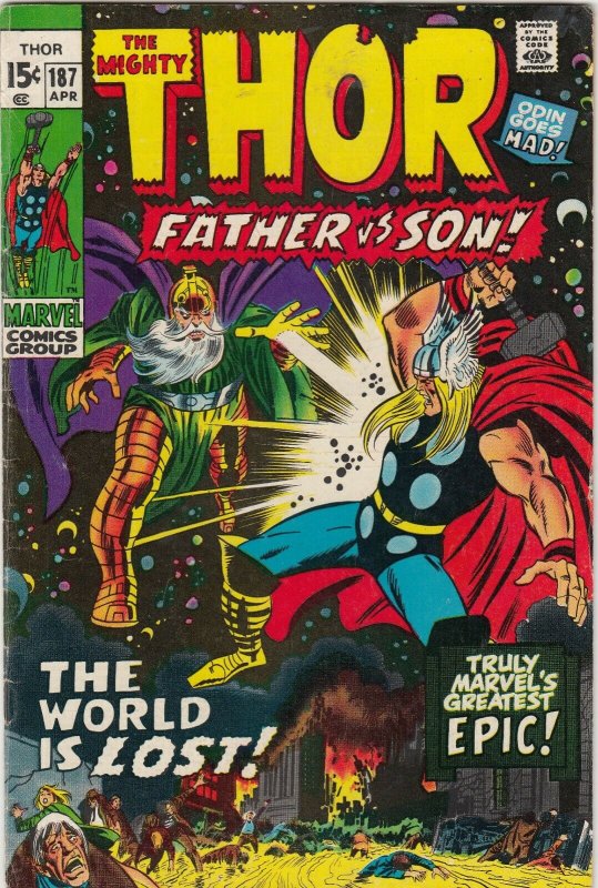 THE MIGHTY THOR#187   VG/GD ODIN APP.  MARVEL COMICS  