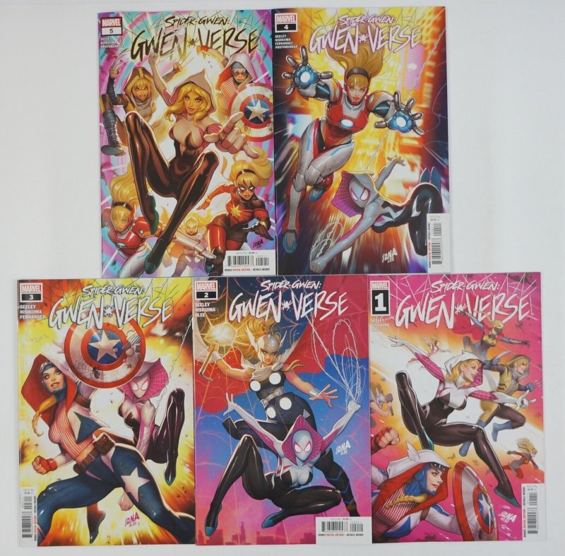 Spider-Gwen: Gwenverse #1-5 VF/NM complete series Gwen Stacy Thorgwen Wolvergwen 