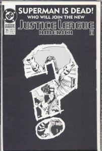 Justice League America #71 Question Mark Cover (1993) Wonder Woman