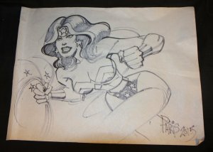 Wonder Woman Commission - LA - 2015 Signed art by Paris Cullins