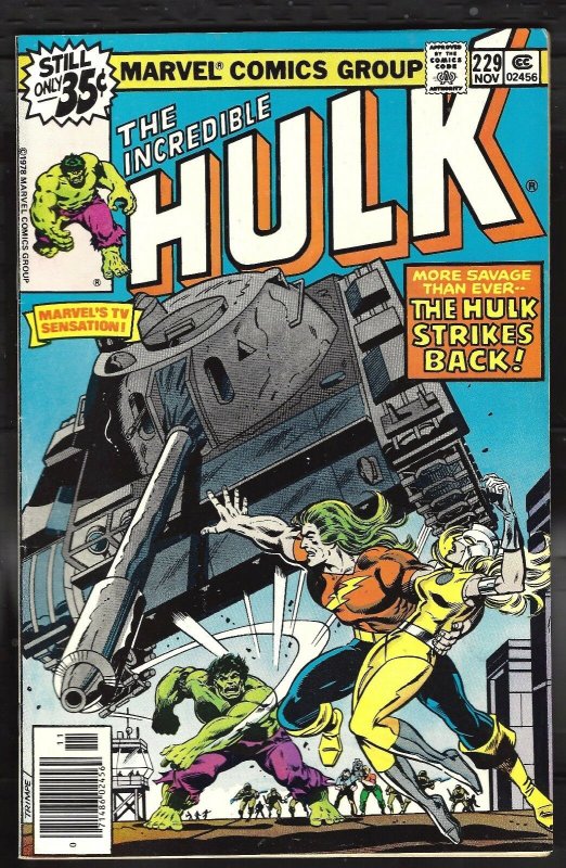 Incredible Hulk 229 VF 8.0 Marvel Leader 1978 FREE SHIP