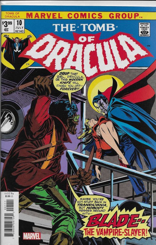 Tomb of Dracula #10A VF/NM ; Marvel | Facsimile Blade Vampire Hunter