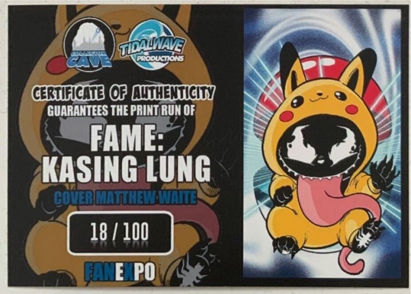 Fame: Kasing Lung#1  Dallas Fan Expo PIKACHU BASIC/VENOMIZED VARIANT SET W/COA.