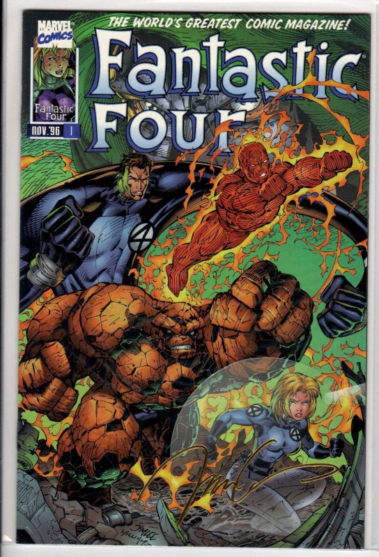 Fantastic Four #1 Jim Lee Gold Signature Edition #400/2800 COA 1996 9.4 NM