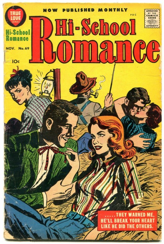 Hi-School Romance #69 1957- Harvey Silver Age hay ride cover VG 