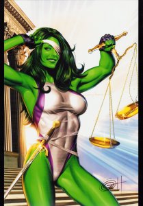 She-Hulk #1 - Greg Horn Cover (2005) 11 x 17 art print SIGNED