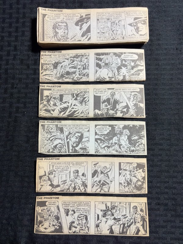 1991 THE PHANTOM Daily Comic Strips by Falk & Barry 6.5x2 FN/FN+ LOT of 185