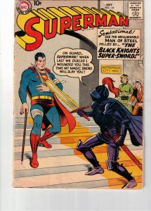 Superman #124 (1958)  1st  Black Knight! Steeple Jack of steel! VG+ Utah CERT