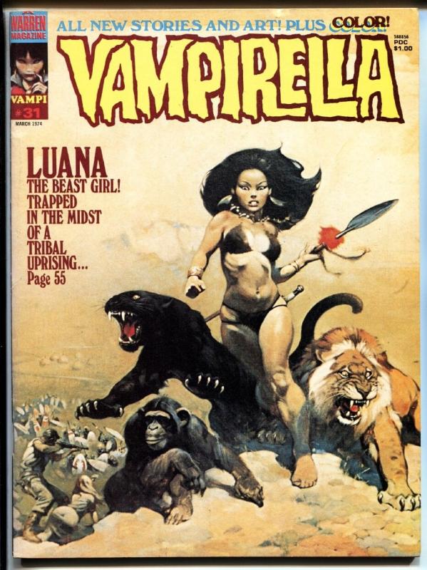 Vampirella #31 1974-Warren-Frazetta-Luana-horror-mystery stories-VF+