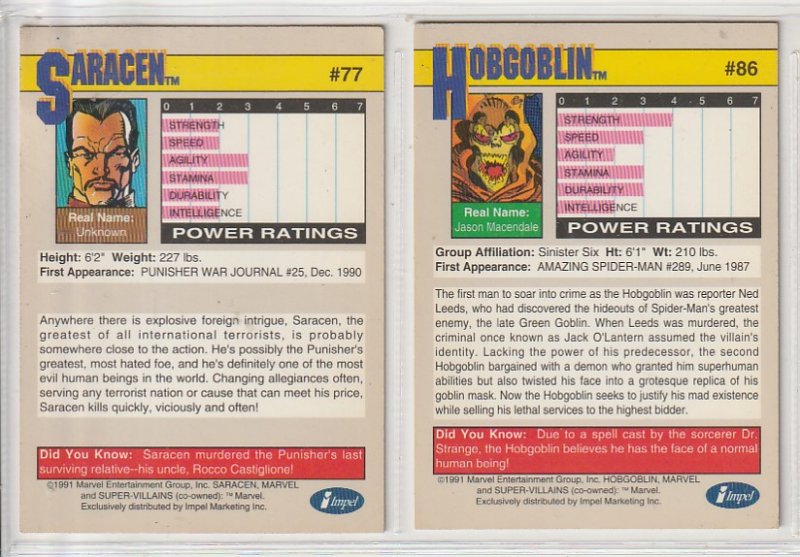 Marvel Universe II Trading Cards(Impel, 1991)