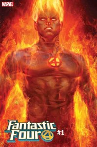 Fantastic Four #1 Vol 6 Variant Stanley Artgerm Lau Human Torch Cover 2018 NM