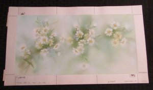 THINKING OF YOU 3-Panels White Daisies Large 17x10 Greeting Card Art #5005