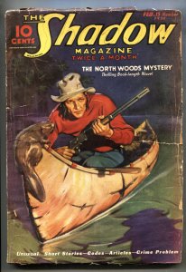 SHADOW 1936 FEB 15 // STREET AND SMITH // PULP MAGAZINE // RARE // G
