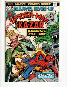 Marvel Team-Up #19 (1974) VF- KA-ZAR !!! STEGRON THE DINOSAUR MAN !!!