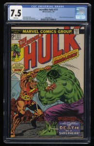 Incredible Hulk #177 CGC VF- 7.5 1st Death Adam Warlock! Black Bolt!